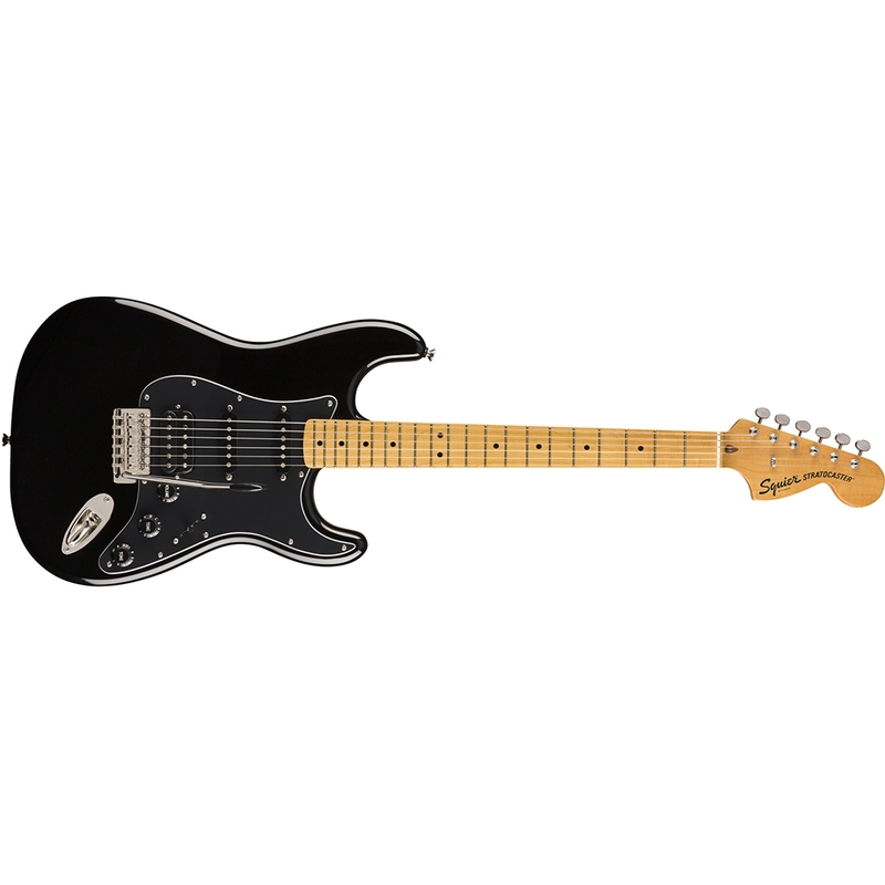 Squier by Fender Classic Vibe '70s Stratocaster HSS Electric Guitar, Maple Fingerboard, Black