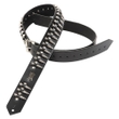 Levy's PM28-2B 2" Leather Guitar Strap with Solid Metal Fake Bullets, Black