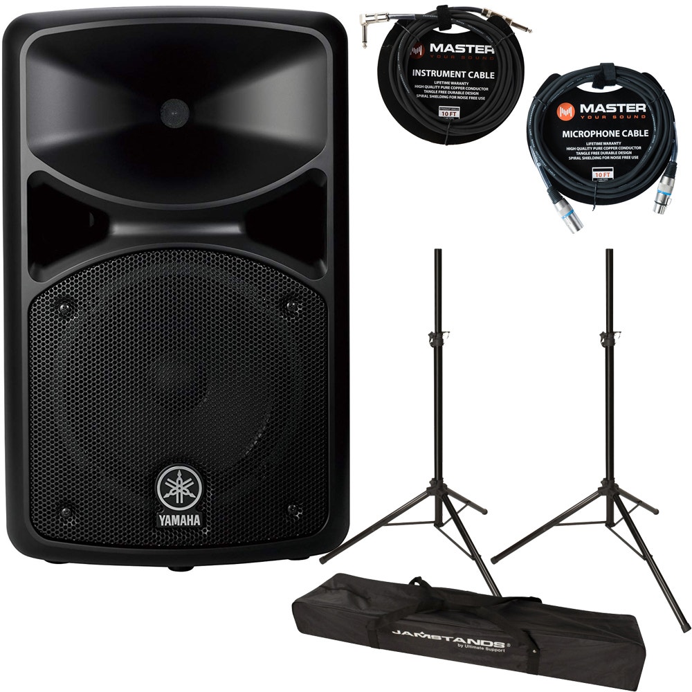 Yamaha Stagepas 400BT w Speaker Stands Speaker Stand Bag