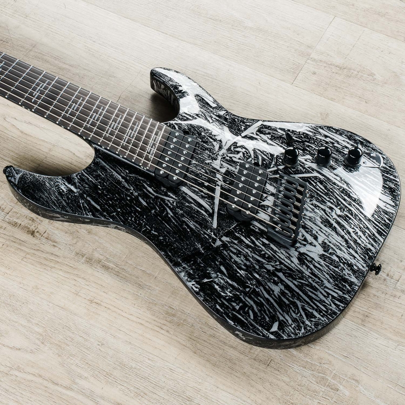 Schecter 1462 C-7 Multiscale Electric Guitar, Ebony Fretboard, Silver Mountain