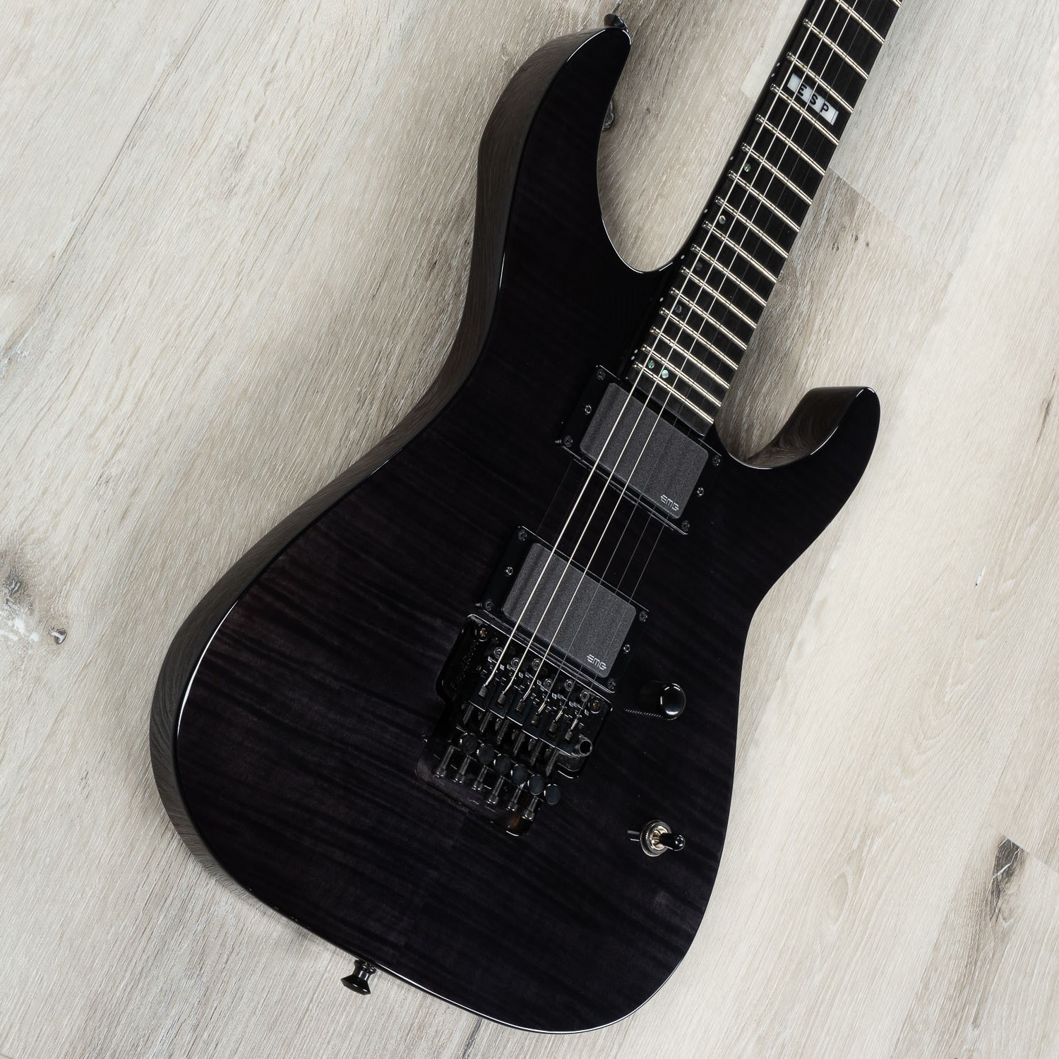 Esp E Ii M Ii Electric Guitar Ebony Fingerboard Flame Maple Top See Thru Black