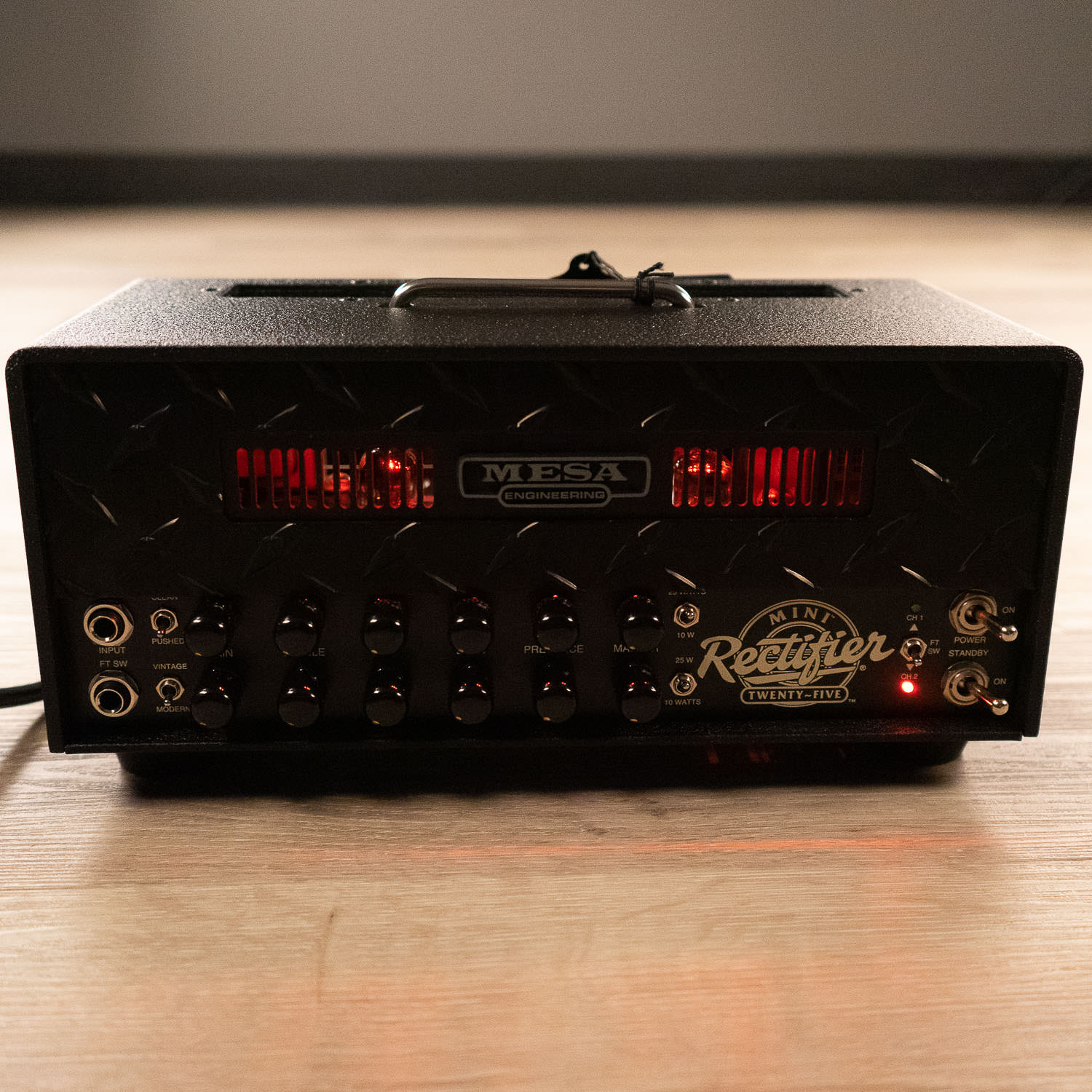 Gedehams Solformørkelse Merchandising Mesa Boogie Mini Rectifier 25 Guitar Amp Head Amplifier, 10/25 Watts, Red  LED Glow