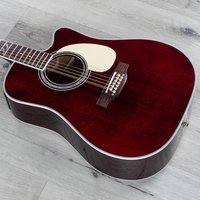 Takamine Pro Series JJ325SRC-12 John Jorgenson 12-String Dreadnought Acoustic-Electric Guitar in Gloss Red with Case
