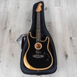 Fender American Acoustasonic Strat Guitar, Ebony Fingerboard, Black