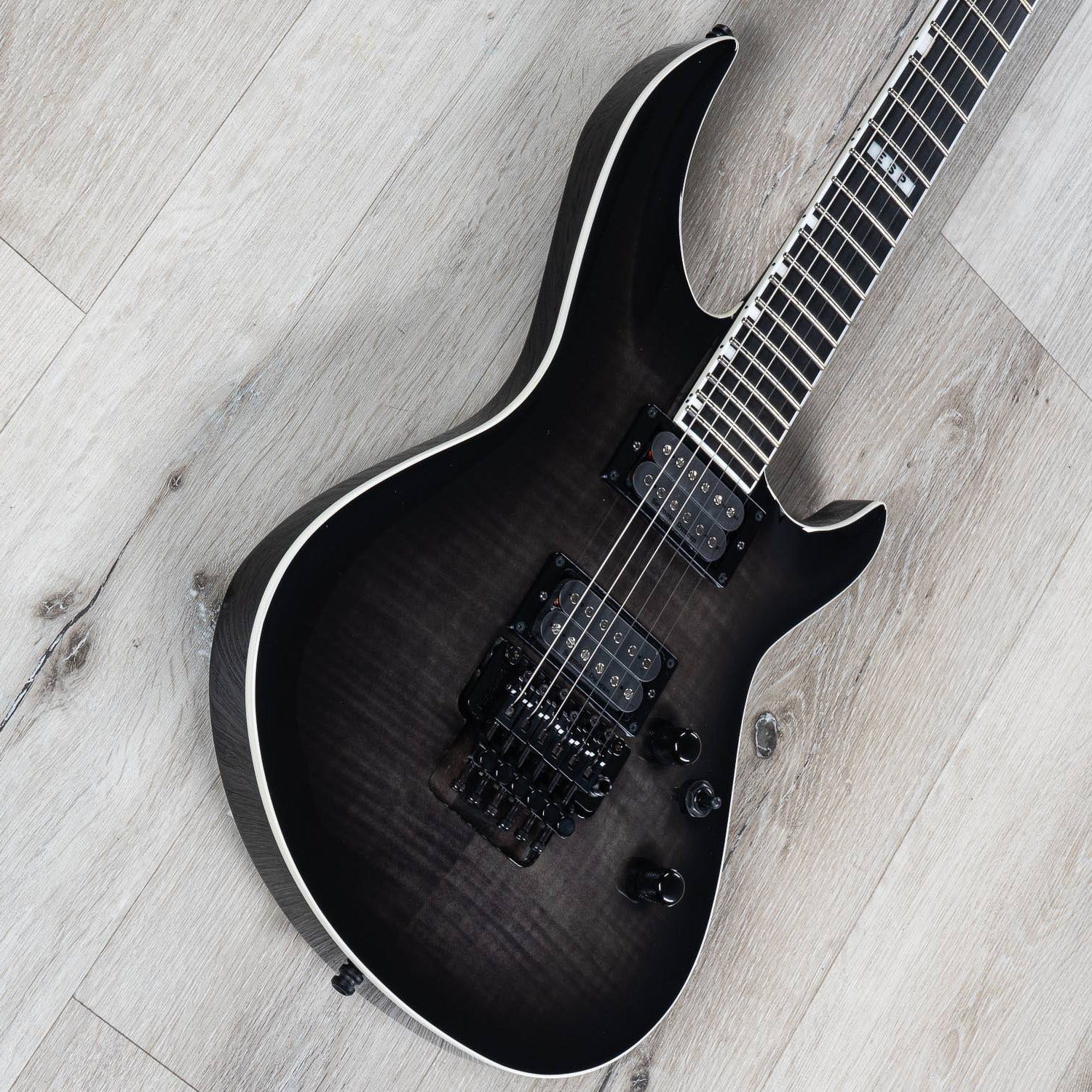 ESP E-II Horizon-III FR Guitar w/ Case, Floyd Rose, See Thru Black Sunburst