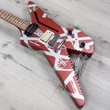 EVH Striped Series Shark Guitar, Pau Ferro Fretboard, Burgundy with Silver Stripes