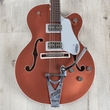 Gretsch G6118T Players Edition Anniversary Hollow Body Guitar with String-Thru Bigsby, Rosewood Fingerboard, Two-Tone Copper Metallic / Sahara Metallic