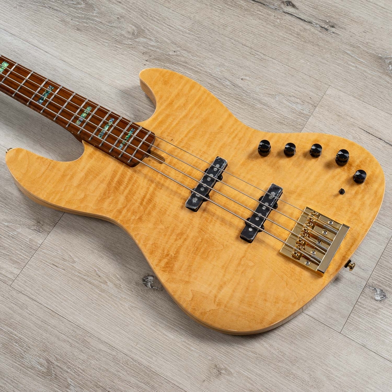 Sire Marcus Miller V10dx 4-String Bass Roasted Flame Maple Fretboard, Natural