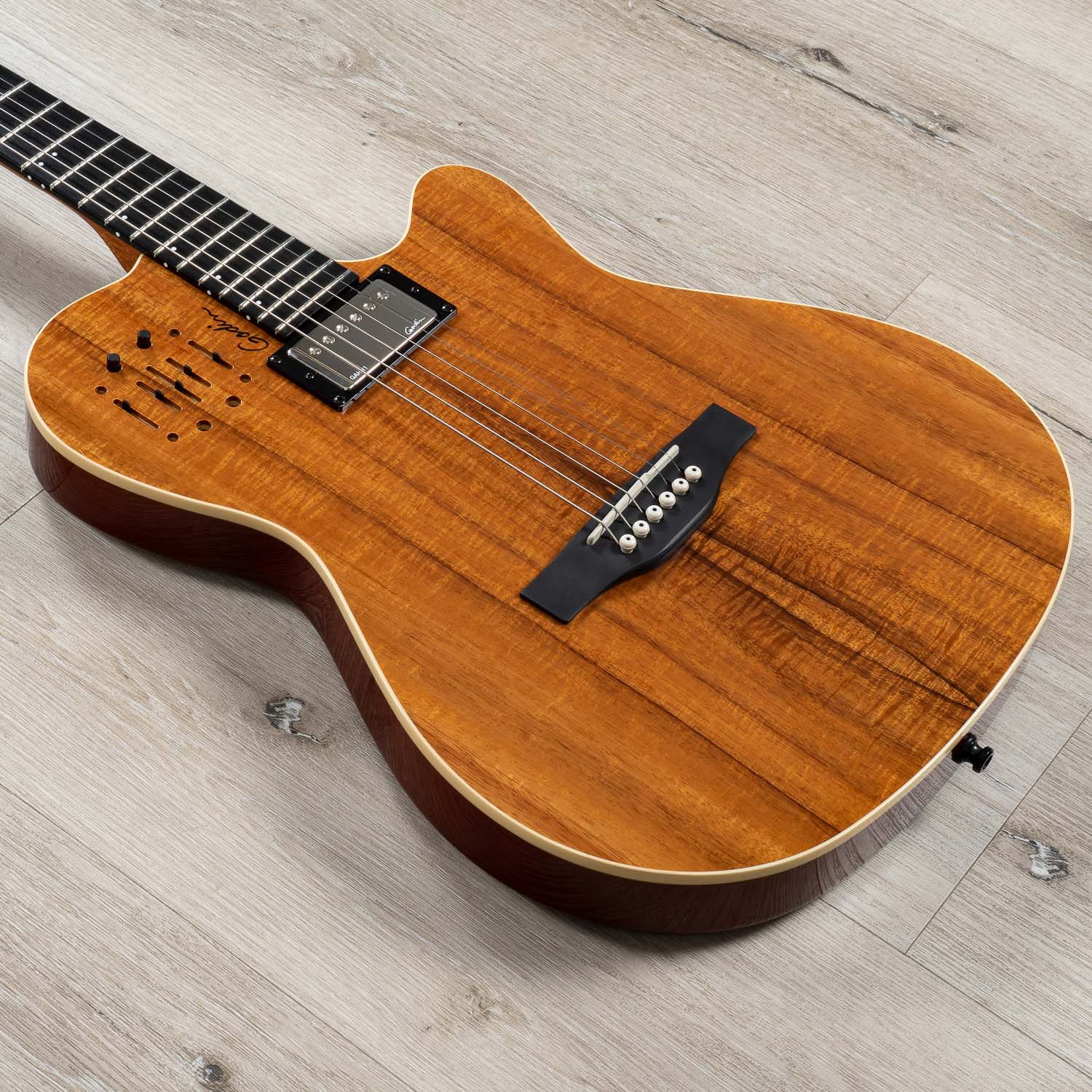 billetpris Produktiv Klemme Godin A6 Ultra Extreme Koa HG Acoustic / Electric Hybrid Guitar, Natural  (B-STOCK)
