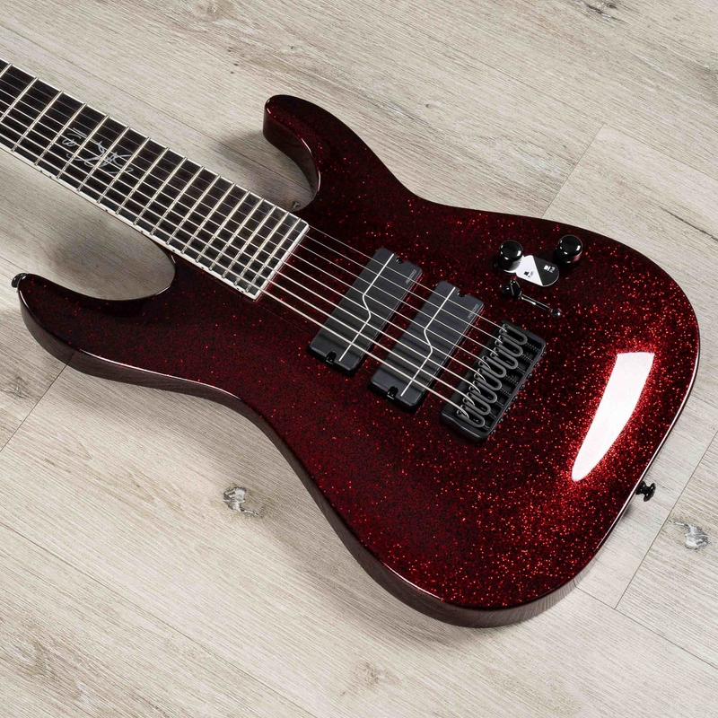 ESP LTD SC-608 Stephen Carpenter Baritone 8-String Guitar, Red Sparkle