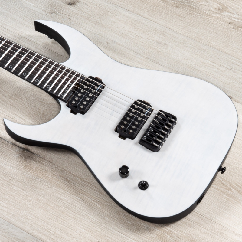 Schecter 877 Keith Merrow KM-7 MK-III Legacy 7-String Left-Hand Guitar, Transparent White Satin