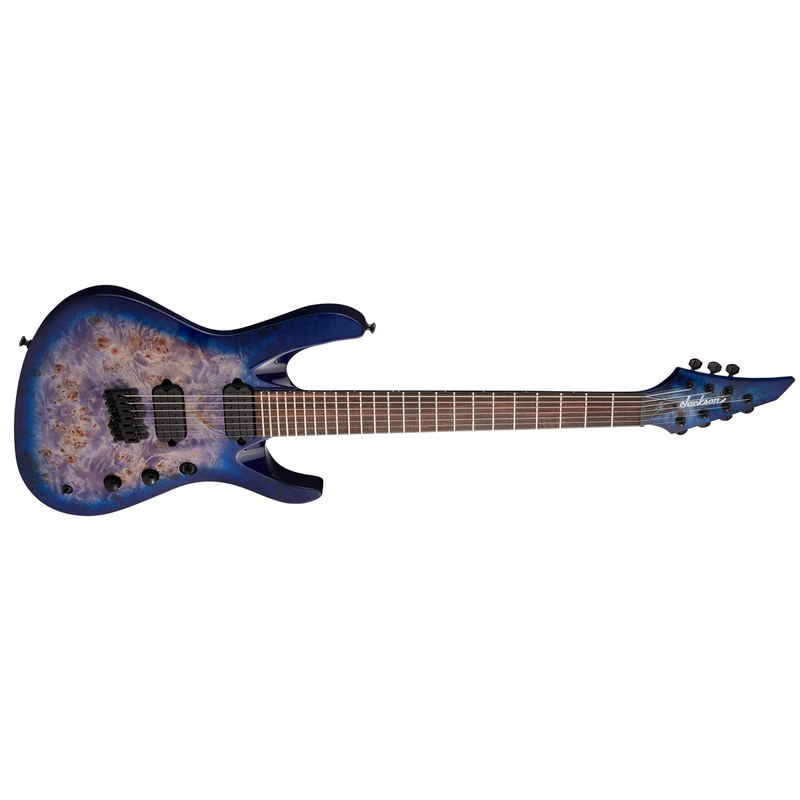 Jackson Pro Series Signature Chris Broderick Soloist HT7P Guitar, Laurel Fingerboard, Transparent Blue