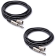 2 Packs Hosa HSX-003 Pro Balanced Interconnect 1/4" TRS to XLR3M Male 3ft Cable