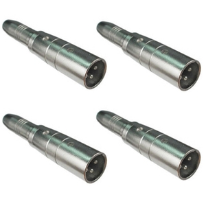 4 Pack of Hosa GXJ-235 Adaptor 1/4" TRS to XLR3M Male Adapter GXJ 235