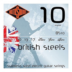 rotosound bs10 british steels regular stainless steel electric guitar strings 10 46