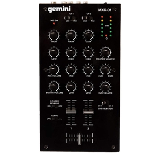 gemini sound mxr 01 2 channel professional dj mixer