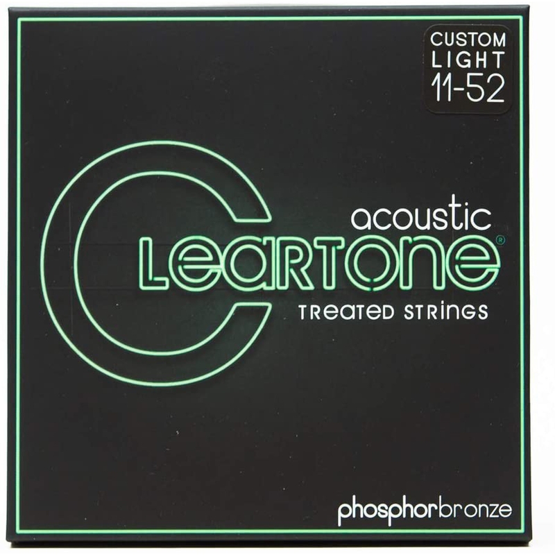 Cleartone 7411 Acoustic Guitar Strings, Phosphor Bronze, Coated, Custom Light (11-52)