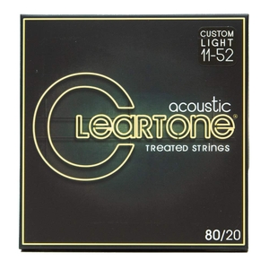 cleartone 7611 acoustic guitar strings 80 20 bronze coated extra light 11 52