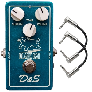Black Cat Pedals D&S DS Guitar Effects Pedal (Ibanez/Maxon OD-801 Replica) with Patch Cables