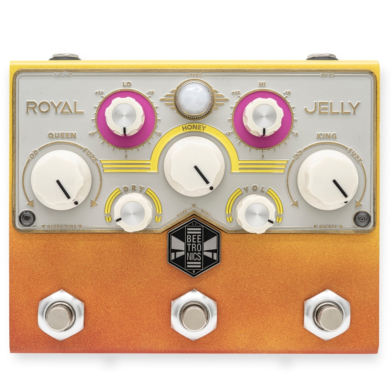 Beetronics FX Limited Edition Royal Jelly Overdrive / Fuzz Blender Guitar Effect Pedal, Pitbull Audio Exclusive Desert Sunset