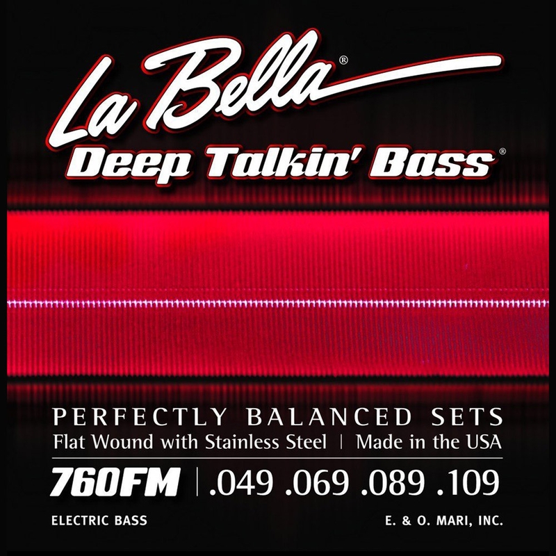 La Bella 760FM Deep Talkin' Bass Strings, Stainless Steel Flat Wound, Medium (49-109)