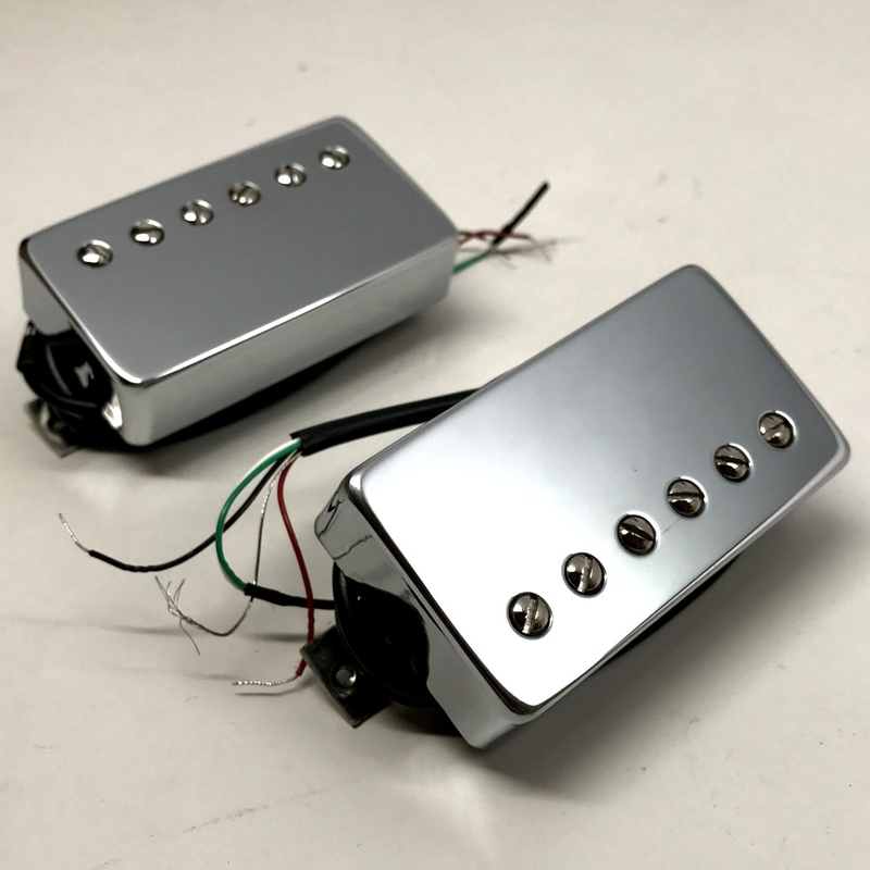 Bare Knuckle Emerald 6-String Calibrated Humbucker Set, 50mm, Long Leg, Chrome Covers with Nickel Screws