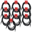 10-Pack of Strukture SC10R Rubber Instrument, Guitar, Bass, Keyboard Cables - 10 ft