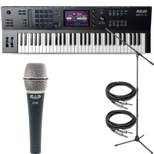 akai professional mpc key 61 keyboard w cad d90 supercardioid dynamic microphone stand cables