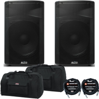 Alto TX315 700-Watt 15-Inch 2-Way Powered PA System Loudspeakers (Pair) w/ Speaker Bags & Cables