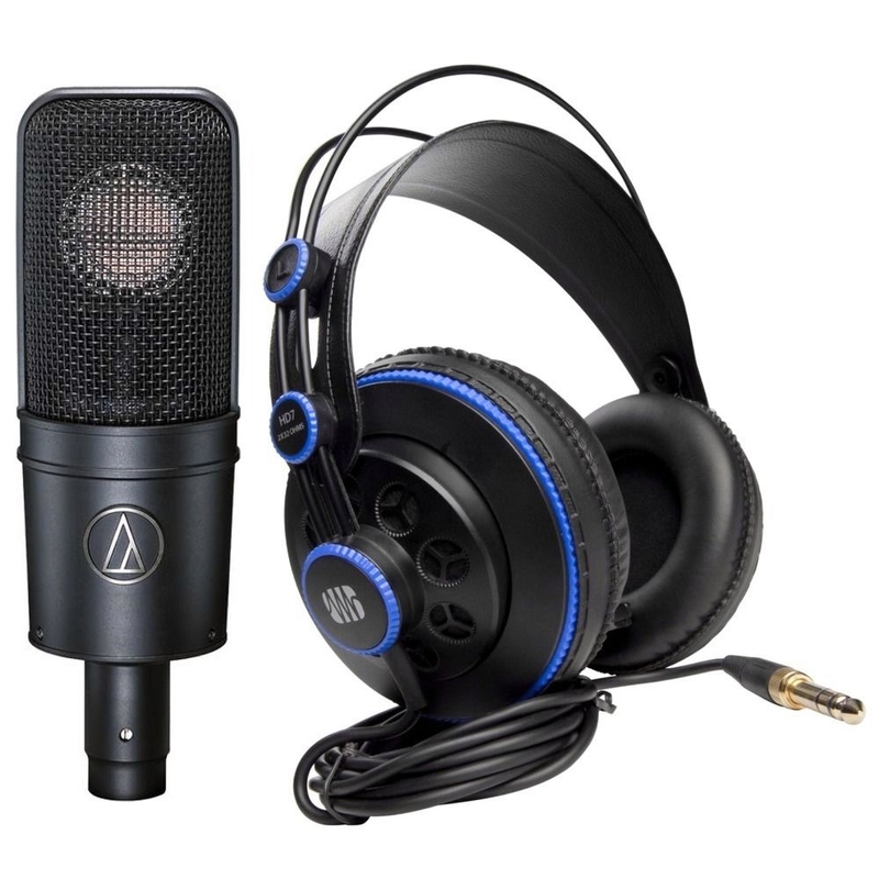 Audio Technica AT4040 Studio Vocal Microphone and PreSonus HD7 Headphones