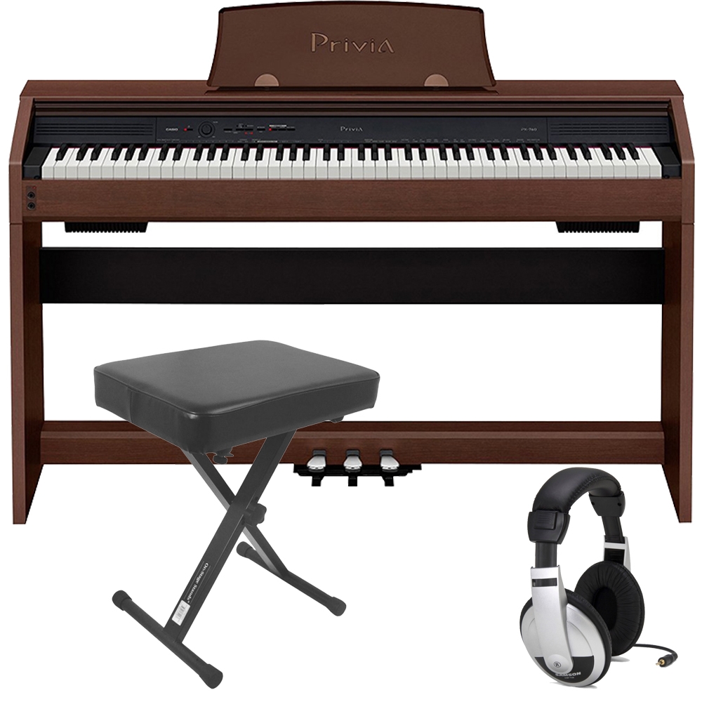 Casio Privia Px 760 88 Key Digital Piano Brown With Bench And