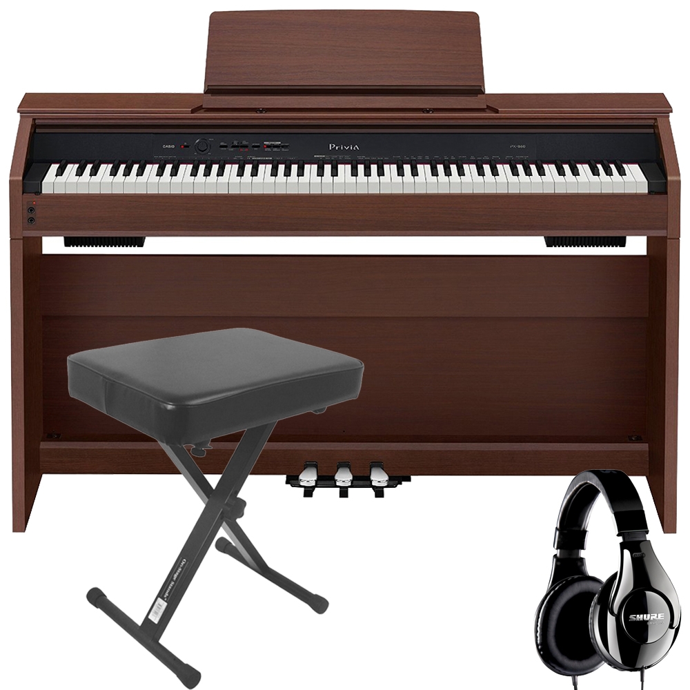 Casio Privia Px 860 88 Key Digital Piano Brown With Bench And