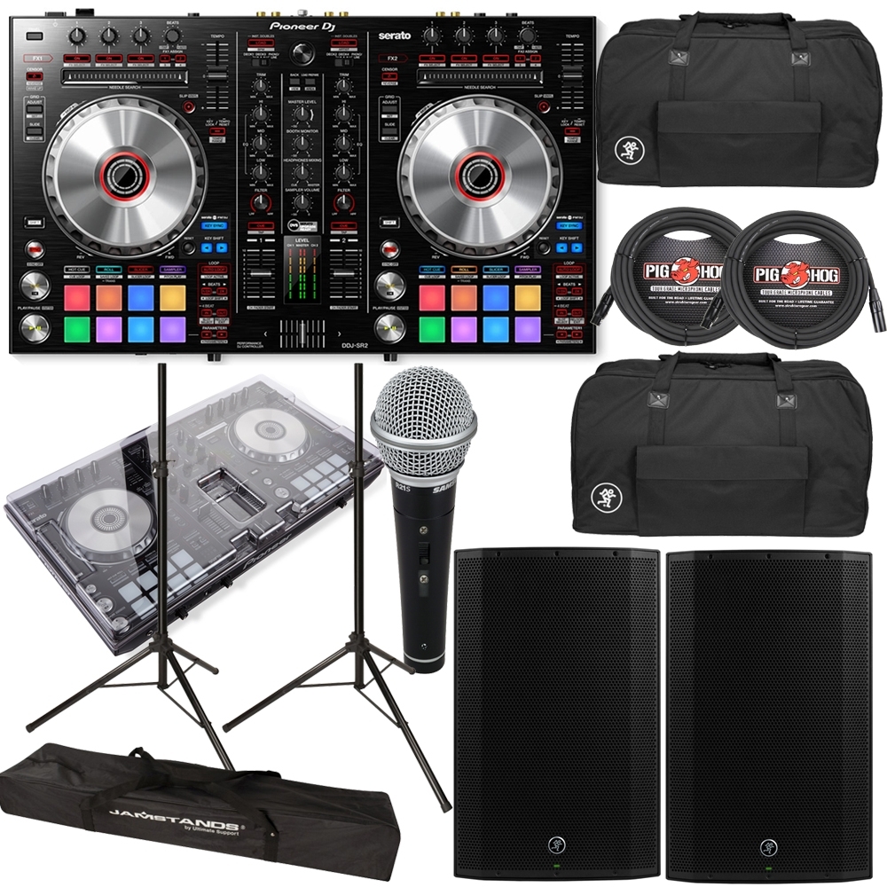 Pioneer Ddj Sr2 Dj Controller Mackie Thump 15a 1300w Speakers Bags Cables Stands