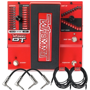 digitech whammy dt pitch shift drop tune guitar effects pedal and cables