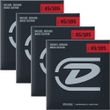4-Pack of Dunlop DBN45105 Nickel Wound Bass Strings, 45-105