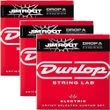 3-Pack of Dunlop JRN1264DA Jim Root String Lab Series Drop-A Guitar Strings, 12-64