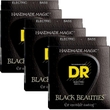 3-Pack DR Black Beauties Colored Bass Strings, Heavy 50-110
