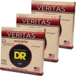 DR Veritas Coated Core Technology Acoustic Guitar Strings, Light 12-54, 3-Pack