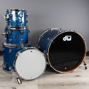 dw drum workshop contemporary classic 5 piece drum kit blue glass 22 10 12 16 14