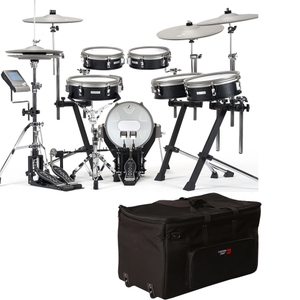 efnote 3x 10 piece compact electronic drum set 3x lambda tripod stands w drum kit bag