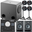 Focal Alpha 65 Evo 6.5" Studio Monitor Speakers (Pair) w/ Dual-8" Subwoofer, Stands & Accessories