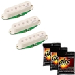 Fishman PRF-STR-WH3 Pickups for Strat (Set of 3) in White with 3 Sets of GHS Strings