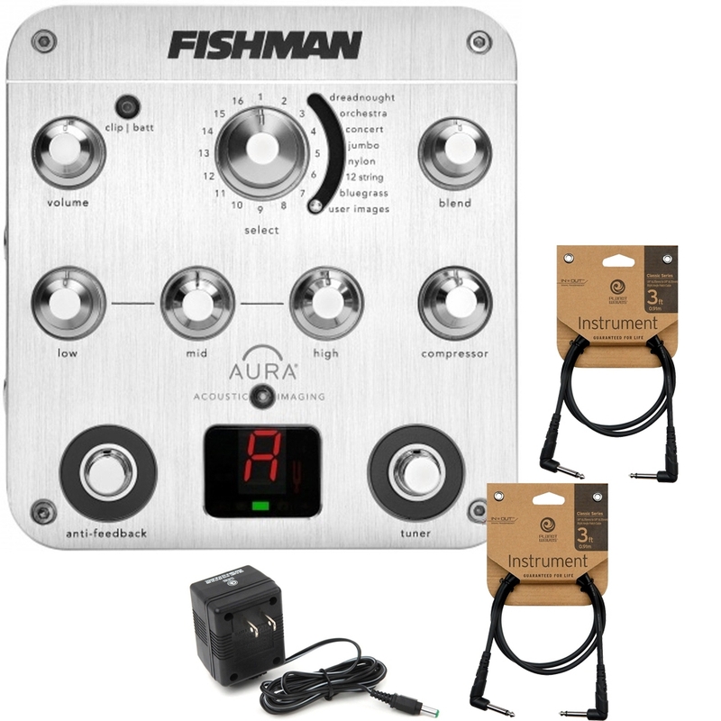 Fishman Aura Spectrum DI Acoustic Preamp with Power Supply and Cables