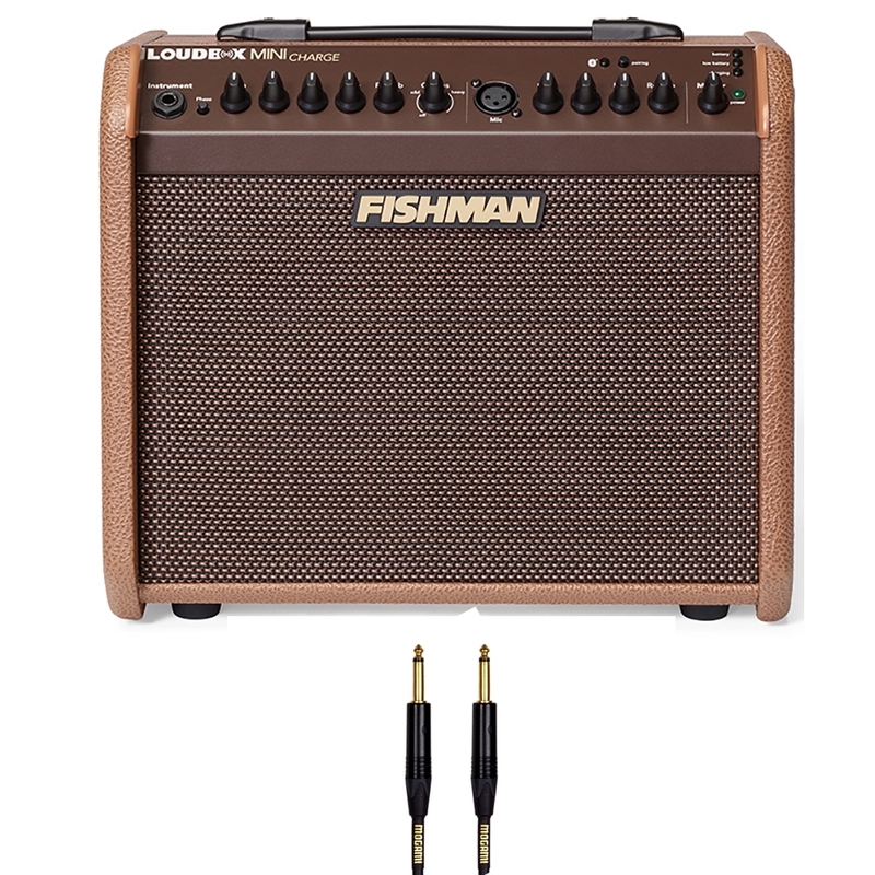 Fishman Loudbox MINI CHARGE Acoustic Guitar/Vocal Amplifier with 10ft Mogami Gold Cable