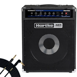 Hartke Kickback KB15 15" 500-Watt Bass Combo Amplifier and 18' Mogami Gold Straight to Right-Angle Cable