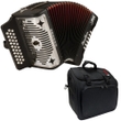 Hohner Panther 31-Key Diatonic Accordion in Black Laquer Finish, Keys of G C F with Gig Bag