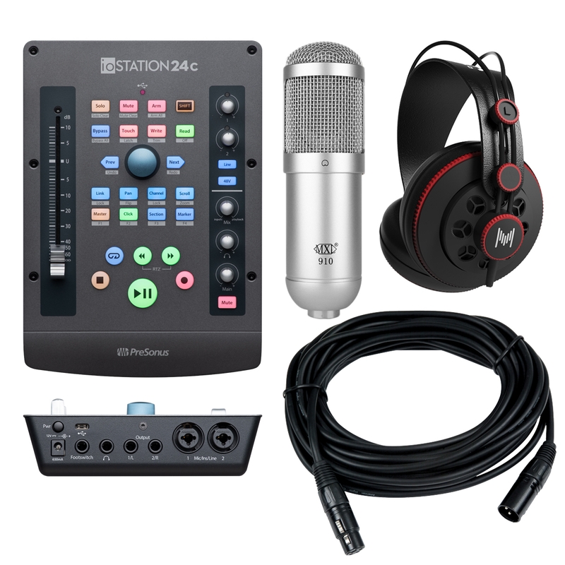 Presonus ioStation 24C Podcasting Home Recording Bundle + MXL Microphone + Headphones