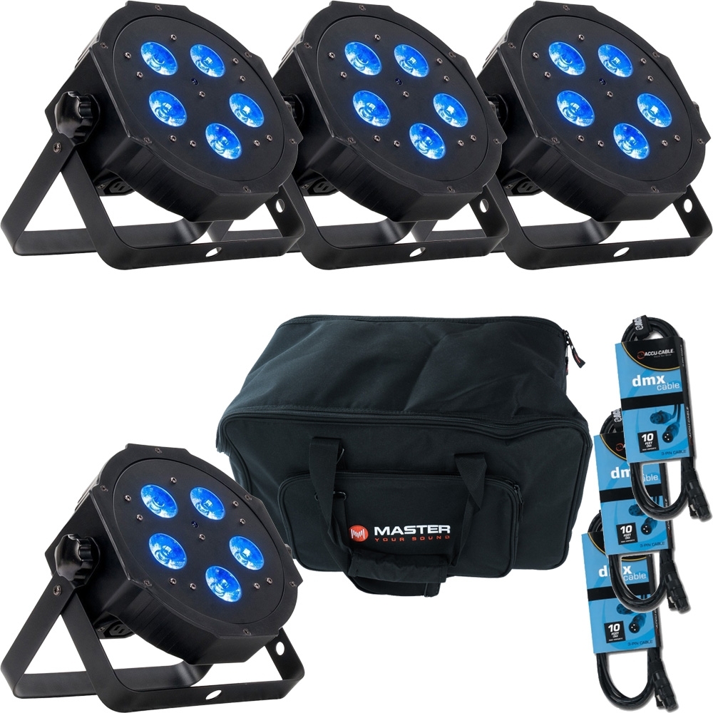 Australische persoon Pracht tentoonstelling ADJ American DJ Mega Hex LED Par with RGBAW+UV x 4 + Bag + Cables