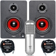 Headliner HD3 3.5 Multimedia Reference Monitors, Limited Red w/ MXL 910 Microphone & Cables
