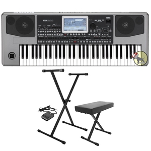 Korg Pa900 Professional Arranger 61-Key Keyboard with Stand, Bench, & Sustain Pedal